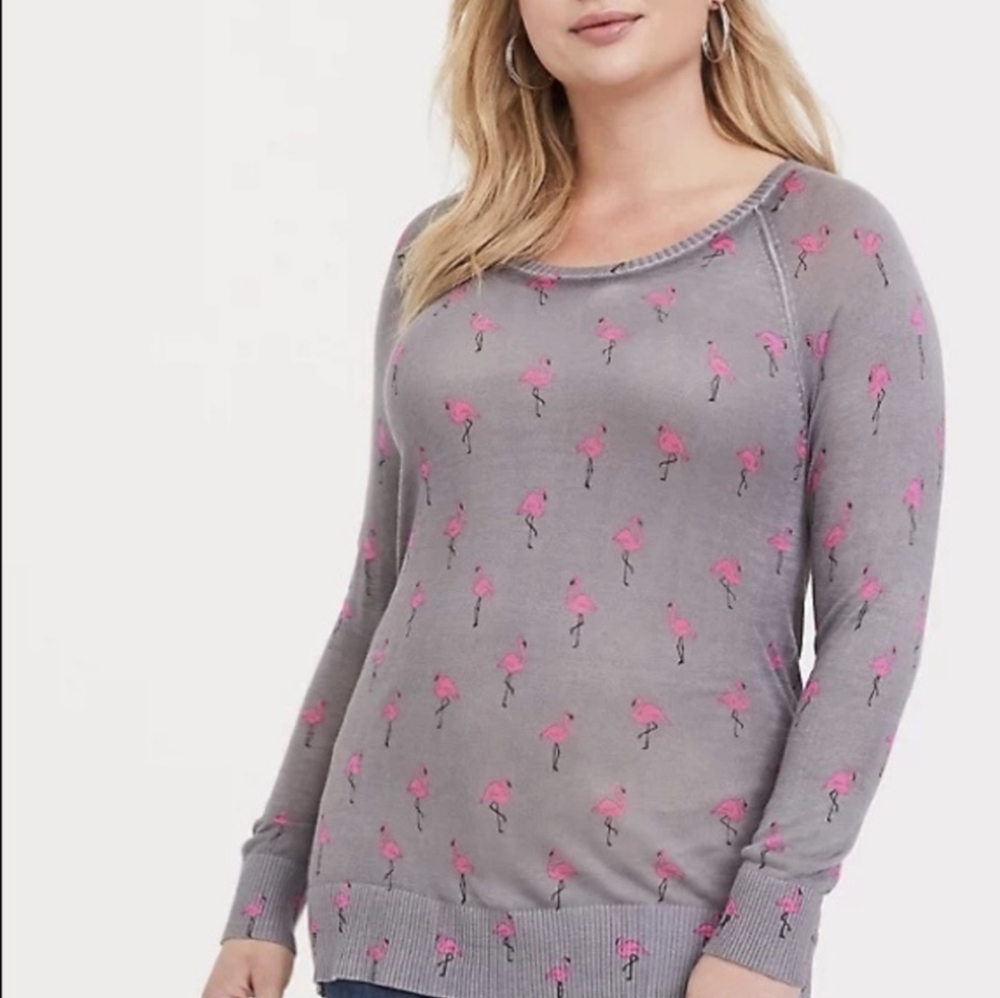 Torrid Flamingo Sweater NWOT